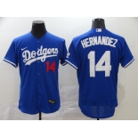 Men's Los Angeles Dodgers #14 Enrique Hernandez Blue Stitched MLB Flex Base Nike Jersey