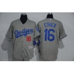 Men's Los Angeles Dodgers #16 Andre Ethier Gray 2016 Flexbase Majestic Baseball Jersey