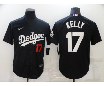 Men's Los Angeles Dodgers #17 Joe Kelly Black Stitched MLB Cool Base Nike Jersey