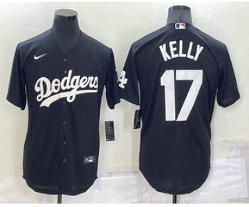 Men's Los Angeles Dodgers #17 Joe Kelly Black Turn Back The Clock Stitched Cool Base Jersey