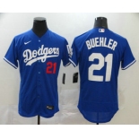 Men's Los Angeles Dodgers #21 Walker Buehler Blue Stitched MLB Flex Base Nike Jersey