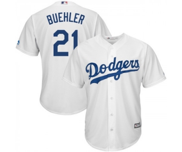 Men's Los Angeles Dodgers #21 Walker Buehler Player Replica White Cool Base Home Jersey