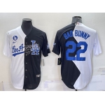 Men's Los Angeles Dodgers #22 Bad Bunny White Black 2022 Celebrity Softball Game Cool Base Jersey