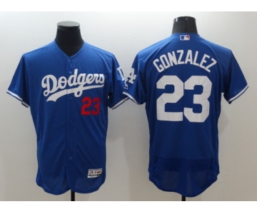 Men's Los Angeles Dodgers #23 Adrian Gonzalez Royal Blue 2016 Flexbase Majestic Baseball Jersey