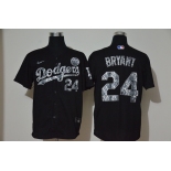 Men's Los Angeles Dodgers #24 Kobe Bryant Black Silver Mamba Stitched MLB Cool Base Nike Jersey