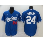 Men's Los Angeles Dodgers #24 Kobe Bryant Blue KB Patch Stitched MLB Cool Base Nike Jersey