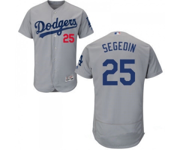 Men's Los Angeles Dodgers #25 Rob Segedin Gray Stitched MLB 2016 Majestic Flex Base Jersey