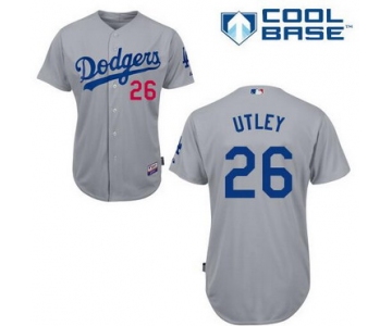 Men's Los Angeles Dodgers #26 Chase Utley Alternate 2014 Gray MLB Cool Base Jersey