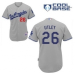 Men's Los Angeles Dodgers #26 Chase Utley Away Gray MLB Cool Base Jersey