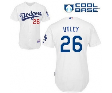 Men's Los Angeles Dodgers #26 Chase Utley Home White MLB Cool Base Jersey