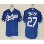 Men's Los Angeles Dodgers #27 Trevor Bauer Blue Stitched MLB Cool Base Nike Jersey