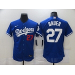 Men's Los Angeles Dodgers #27 Trevor Bauer Blue Stitched MLB Flex Base Nike Jersey