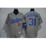 Men's Los Angeles Dodgers #31 Joc Pederson Gray 2016 Flexbase Majestic Baseball Jersey