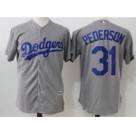 Men's Los Angeles Dodgers #31 Joc Pederson Gray Alternate Stitched MLB Majestic Flex Base Jersey