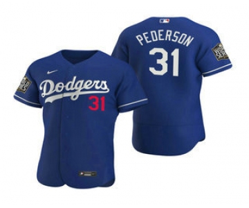 Men's Los Angeles Dodgers #31 Joc Pederson Royal 2020 World Series Authentic Flex Nike Jersey