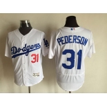 Men's Los Angeles Dodgers #31 Joc Pederson White 2016 Flexbase Majestic Baseball Jersey