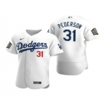 Men's Los Angeles Dodgers #31 Joc Pederson White 2020 World Series Authentic Flex Nike Jersey