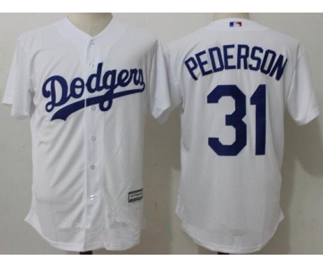Men's Los Angeles Dodgers #31 Joc Pederson White Home Stitched MLB Majestic Flex Base Jersey
