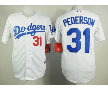 Men's Los Angeles Dodgers #31 Joc Pederson White Jersey