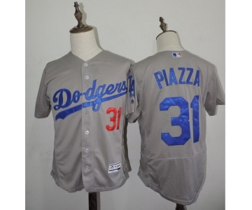 Men's Los Angeles Dodgers #31 Mike Piazza Retir Gray 2016 Flexbase Majestic Baseball Jersey