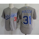 Men's Los Angeles Dodgers #31 Mike Piazza Retired Gray Collection Player Jersey