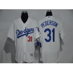 Men's Los Angeles Dodgers #31 Mike Piazza Retired White 2016 Flexbase Majestic Baseball Jersey