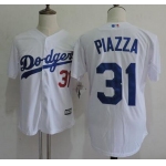 Men's Los Angeles Dodgers #31 Mike Piazza Retired White Collection Player Jersey