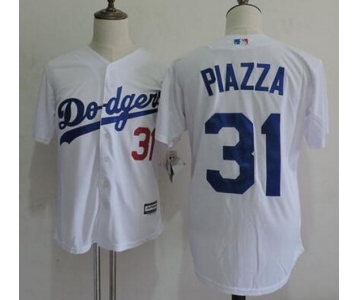 Men's Los Angeles Dodgers #31 Mike Piazza Retired White Collection Player Jersey