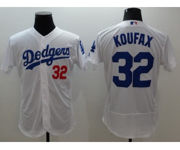 Men's Los Angeles Dodgers #32 Sandy Koufax White Flexbase 2016 MLB Player Jersey