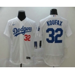 Men's Los Angeles Dodgers #32 Sandy Koufax White Stitched MLB Flex Base Nike Jersey