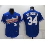 Men's Los Angeles Dodgers #34 Fernando Valenzuela Blue Stitched MLB Cool Base Nike Fashion Jersey