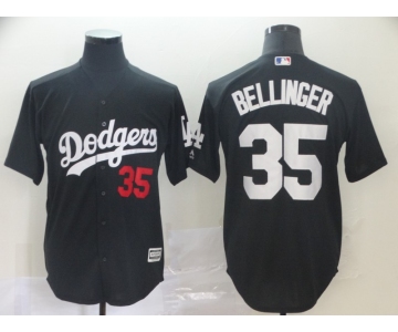 Men's Los Angeles Dodgers 35 Cody Bellinger Black Turn Back The Clock Cool Base Jersey