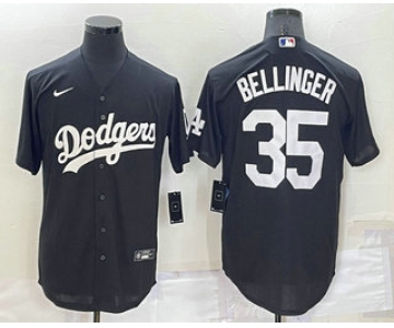 Men's Los Angeles Dodgers #35 Cody Bellinger Black Turn Back The Clock Stitched Cool Base Jersey