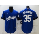 Men's Los Angeles Dodgers #35 Cody Bellinger Blue 2021 City Connect Cool Base Stitched Jersey