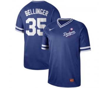 Men's Los Angeles Dodgers 35 Cody Bellinger Blue Throwback Jersey