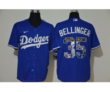 Men's Los Angeles Dodgers #35 Cody Bellinger Blue Unforgettable Moment Stitched Fashion MLB Cool Base Nike Jersey