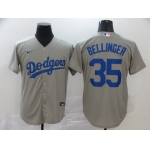 Men's Los Angeles Dodgers #35 Cody Bellinger Gray Stitched MLB Cool Base Nike Jersey