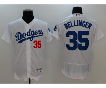 Men's Los Angeles Dodgers #35 Cody Bellinger White Home Stitched MLB Majestic Flex Base Jersey