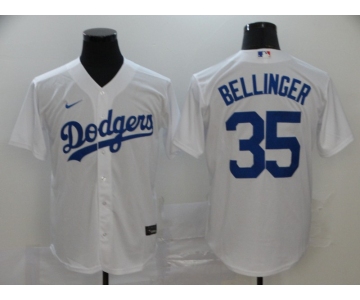 Men's Los Angeles Dodgers #35 Cody Bellinger White Stitched MLB Cool Base Nike Jersey