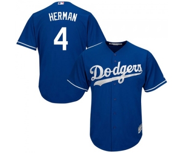 Men's Los Angeles Dodgers #4 Babe Herman Replica Royal Blue Alternate Cool Base Baseball Jersey