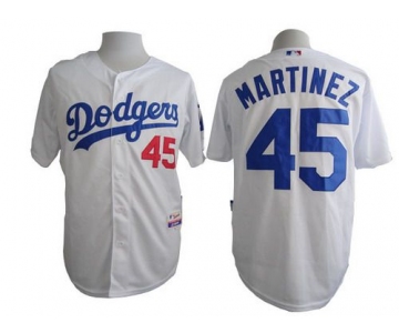 Men's Los Angeles Dodgers #45 Pedro Martinez White Jersey