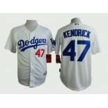 Men's Los Angeles Dodgers #47 Howie Kendrick White Jersey