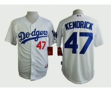 Men's Los Angeles Dodgers #47 Howie Kendrick White Jersey