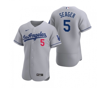 Men's Los Angeles Dodgers #5 Corey Seager Nike Gray 2020 Road MLB Flex Base Jersey