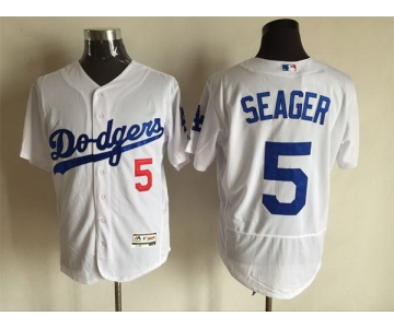 Men's Los Angeles Dodgers #5 Corey Seager White 2016 Flexbase Majestic Baseball Jersey