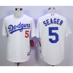 Men's Los Angeles Dodgers #5 Corey Seager White Cool Base Jersey