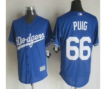 Men's Los Angeles Dodgers #66 Yasiel Puig Alternate Blue 2015 MLB Cool Base Jersey