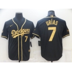 Men's Los Angeles Dodgers #7 Julio Urias Black Gold Stitched MLB Cool Base Nike Jersey