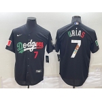 Men's Los Angeles Dodgers #7 Julio Urias Black Mexico Number 2020 World Series Cool Base Nike Jersey