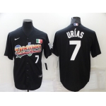 Men's Los Angeles Dodgers #7 Julio Urias Black Stitched MLB Cool Base Nike Fashion Jersey